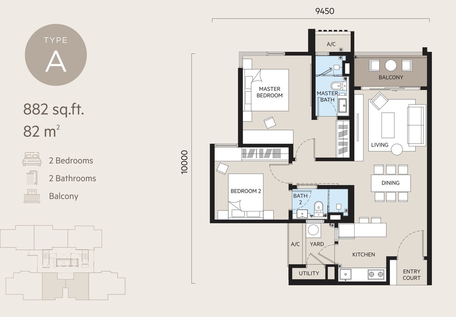 Oaka Residences Type A floor plan