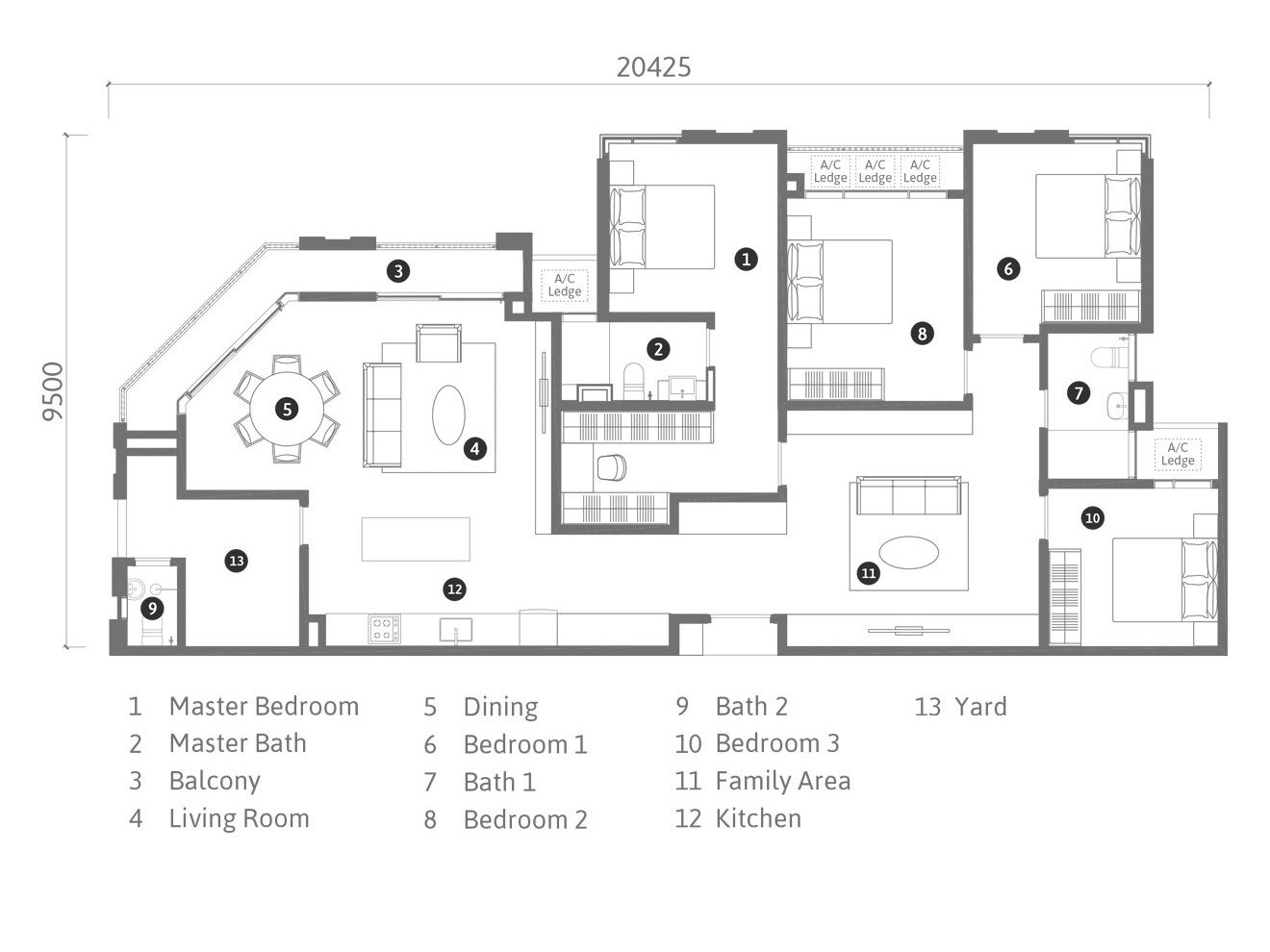 REN Residence 1,680 sq ft floor plan